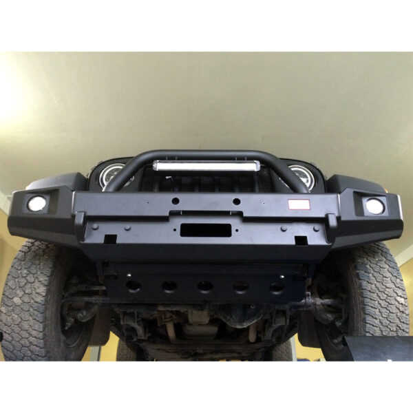 Defensa delantera con protección, base para winch y luces para Jeep Wrangler JK 2006+