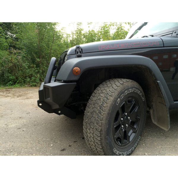 Defensa delantera con protección, base para winch y luces para Jeep Wrangler JK 2006+